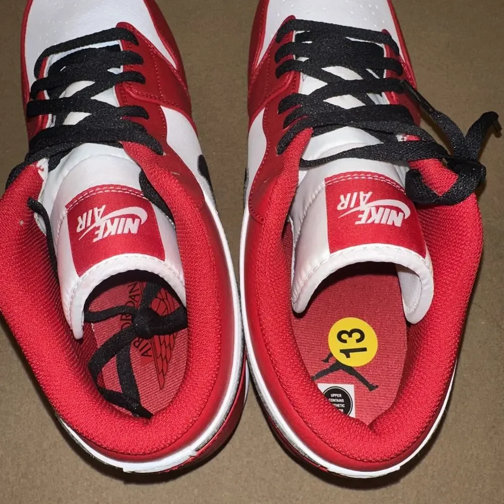 Jordan 1 Retro MCS Low Chicago Red White Baseball Cleats CJ8524-611 Men's 13